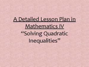 Detailed lesson plan about problem solving