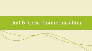 Crisis communication skills Crisis communication skills