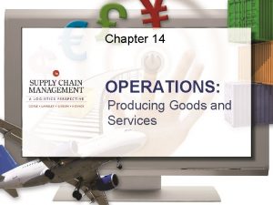 Chapter 14 OPERATIONS Producing Goods and Services Learning