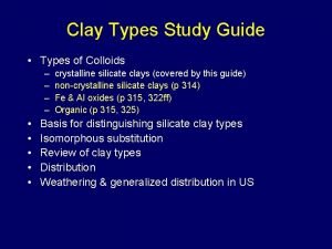 Crystalline silicate clays