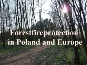 Forestfireprotection in Poland Europe About 40 worldwide including