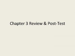 Chapter 3 Review PostTest Math Minute Directions Work
