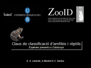 ZOOID GRUP DINNOVACI DOCENT EN ZOOLOGIA Dept de