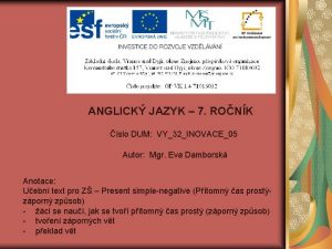 ANGLICK JAZYK 7 RONK slo DUM VY32INOVACE05 Autor