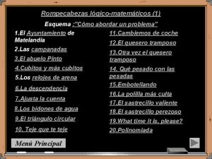 Rompecabezas lgicomatemticos 1 Esquema Cmo abordar un problema