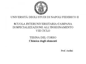 UNIVERSIT DEGLI STUDI DI NAPOLI FEDERICO II SCUOLA