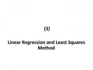 Least squares regression method