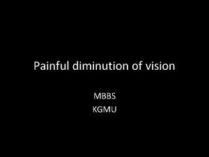 Painful diminution of vision MBBS KGMU Common causes