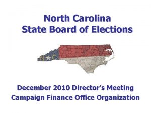 North Carolina State Board of Elections December 2010