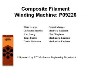 Composite Filament Winding Machine P 09226 Shijo George