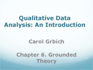 Qualitative Data Analysis An Introduction Carol Grbich Chapter