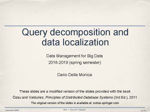 Query decomposition in dbms