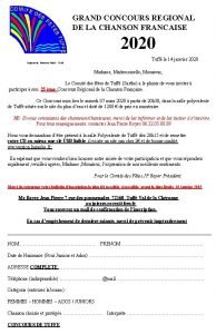 GRAND CONCOURS REGIONAL DE LA CHANSON FRANCAISE 2020