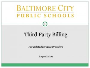 11 Third Party Billing For Related Services Providers