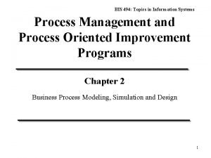 BIS 494 Topics in Information Systems Process Management