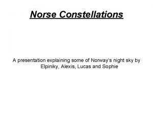Nordic constellations