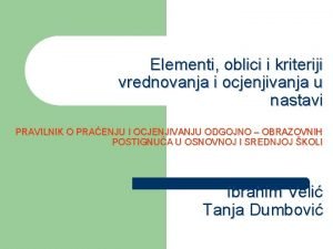 Elementi vrednovanja hrvatski jezik
