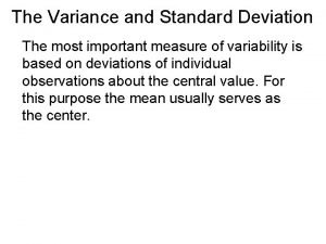 Variance of sample Variance of sample