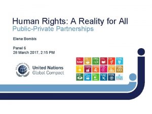 Human Rights A Reality for All PublicPrivate Partnerships