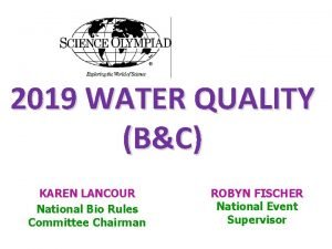 2019 WATER QUALITY BC KAREN LANCOUR National Bio