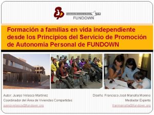 Formacin a familias en vida independiente desde los