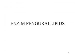 ENZIM PENGURAI LIPIDS 1 Apa itu Lipids Komponen