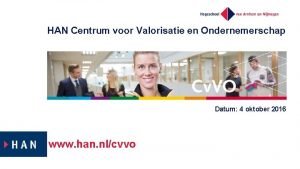 HAN Centrum voor Valorisatie en Ondernemerschap Datum 4