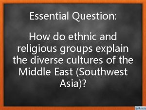How are ethnic groups and religious groups related