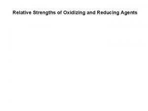 Relative strengths of oxidizing and reducing agents