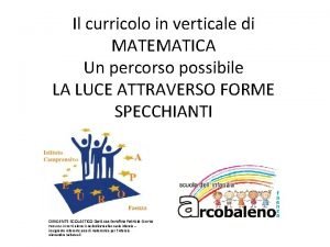 Il curricolo in verticale di MATEMATICA Un percorso