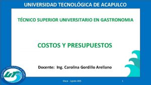 UNIVERSIDAD TECNOLGICA DE ACAPULCO TCNICO SUPERIOR UNIVERSITARIO EN