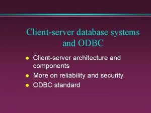 Client server database system