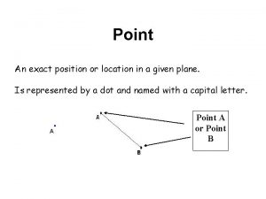 An exact position or location