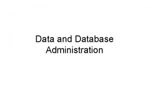 Database administration definition