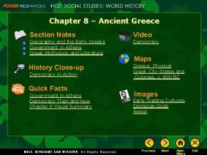 Chapter 8 Ancient Greece Section Notes Video Geography