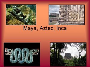 Maya Aztec Inca Mayan Map Maya 250 BC