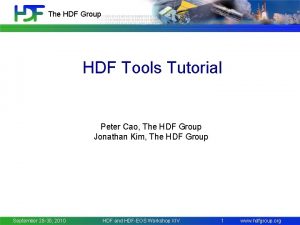 The HDF Group HDF Tools Tutorial Peter Cao