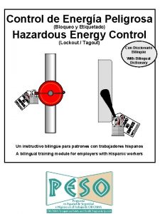 Control de Energa Peligrosa Bloqueo y Etiquetado Hazardous