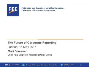 Fdration des Expertscomptables Europens Federation of European Accountants