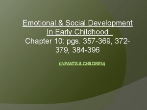 Emotional Social Development In Early Childhood Chapter 10