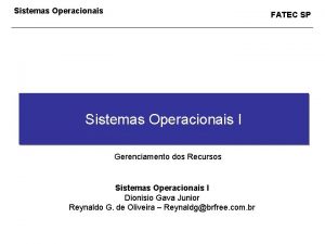 Bcp sistemas operacionais Bcp sistemas operacionais