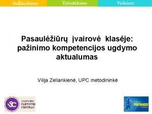 Pasaulir vairov klasje painimo kompetencijos ugdymo aktualumas Vilija