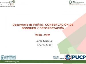 Documento de Poltica CONSERVACIN DE BOSQUES Y DEFORESTACIN