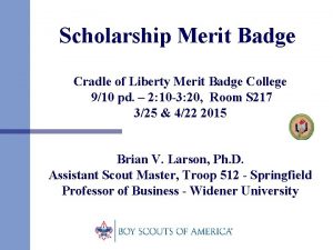 Scholarship Merit Badge Cradle of Liberty Merit Badge