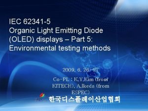 IEC 62341 5 Organic Light Emitting Diode OLED