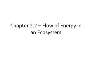 Principles of ecology 2 flow of energy in an ecosystem