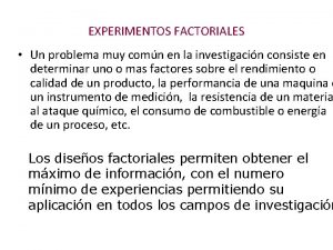 Experimentos factoriales