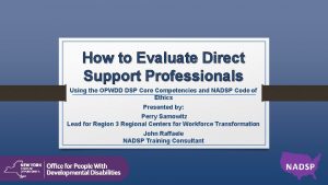 Direct support professional performance evaluation