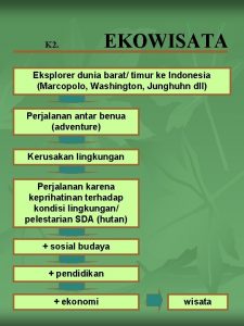 K 2 EKOWISATA Eksplorer dunia barat timur ke