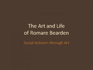 The Art and Life of Romare Bearden Social